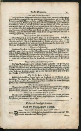 Sechs und dreysigste Lection. Von der Europäischen Türkey