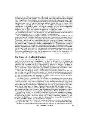 Die Kunst des Lichtspieltheaters