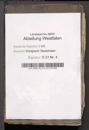Von den aufgehobenen Klöstern Böddeken, Dalheim, Abdinghof und Hardehausen herrührende Aktivkapitalien