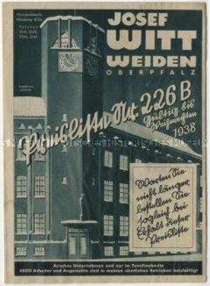 Preisliste über Haushaltwäsche und Kleidung