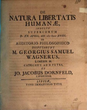 De Natura Libertatis Humanae