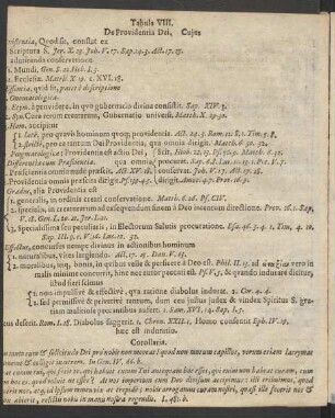 Tabula VIII. De Providentia Dei.