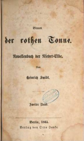 Binnen der rothen Tonne : Novellenbuch der Niederelbe, 2. Band