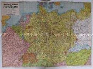 Administrative Karte von Deutschland nach dem "Anschluss" Österreichs und der Besetzung der Tschechei, vor dem Überfall auf Polen