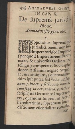 In Cap. X. De supremâ jurisdictione.