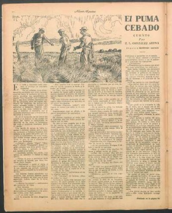 El puma cebado : Cuento por E. L. Gonzalez Arena