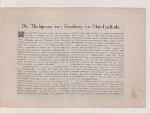 Die Thalsporne von Kronburg im Ober-Innthale