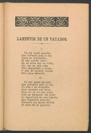 Lamentos de un payador