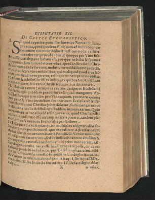 Disputatio XII. De Calyce Eucharistico.