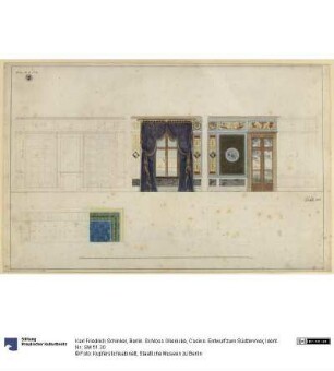Berlin. Schloss Glienicke, Casino. Entwurf zum Südzimmer