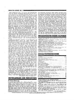 Mitteilungen der Redaktion