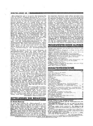 Mitteilungen der Redaktion