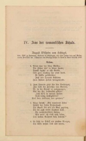 IV. Aus der romantischen Schule