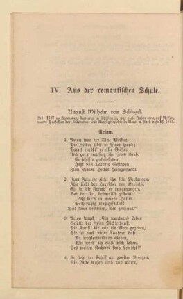 IV. Aus der romantischen Schule