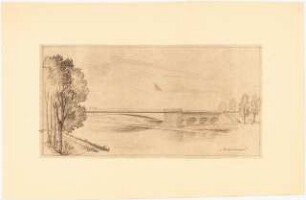 Umbau der Werra-Brücke bei Hedemünden Schinkelwettbewerb 1943: Perspektivische Ansicht