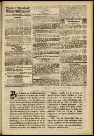 Zweite Ausgabe vom Samstag, den 05. Oktober 1918.