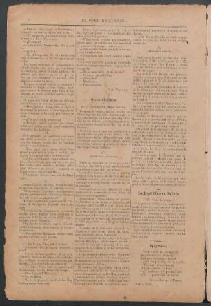 La República de Bolivia y "El Perú Ilustrado."