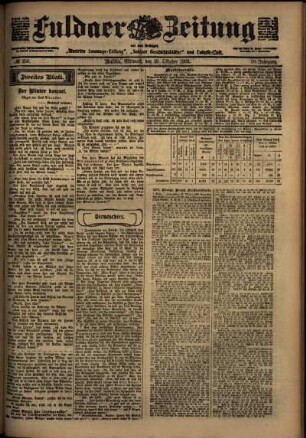 Zweite Ausgabe vom Mittwoch, den 29. Oktober 1902.