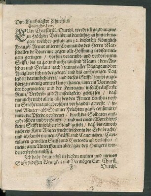 Durchleuchtigster Churfürst Gnädigster Herr.