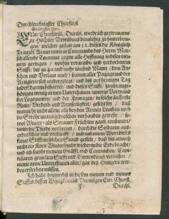 Durchleuchtigster Churfürst Gnädigster Herr.