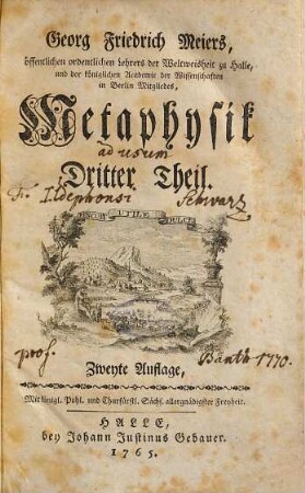 Georg Friedrich Meiers ... Metaphysik, 3/4