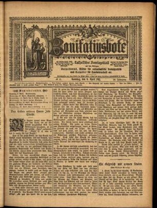 Erste Ausgabe vom Sonntag, den 09. April 1911.