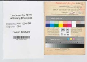 Entnazifizierung Gerhard Pastor, geb. 19.01.1901 (Stadtsekretaer)