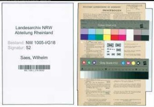 Entnazifizierung Wilhelm Saes , geb. 10.12.1893 (Gastwirt)