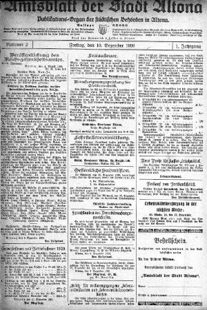 Nummer 2 : Freitag, den 10. Dezember 1920
