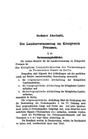Sechster Abschnitt. Die Landesvermessung im Königreich Preussen.