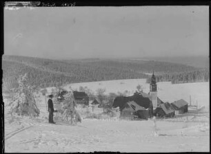 Schellerhau. Blick auf Schellerhau im Winter