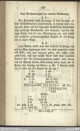Das Nothwendigste der Kettenrechnung