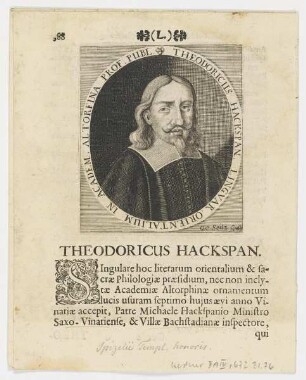 Bildnis des Theodoricus Hackspan