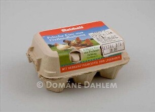 Verpackung für sechs Eier aus Freilandhaltung