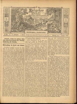 Ausgabe vom Sonntag, den 01. Oktober 1905.