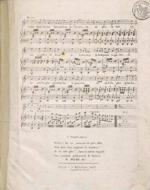 2d. Recueil de Romances avec accompt. de piano : oeuvre 3, No. 2. La mélodie : romance