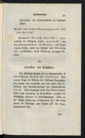14. Karakter des Erziehers