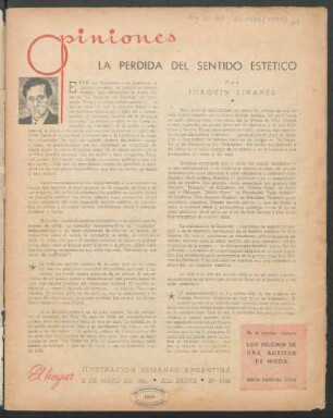 Opiniones : pérdida del sentido estético