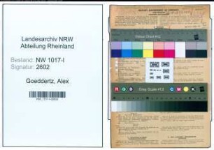 Entnazifizierung Alex Goeddertz , geb. 19.03.1902 (Kurbelwellenschleifer)