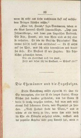 Die Ehemänner und die Hagestolzen