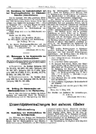 Ausbildung von Studienassessoren für den Volksschuldienst : [Amtliche Erlasse der Unterrichtsverwaltungen der anderen Länder] ; [Württemberg] ; [Amtlicher Teil]