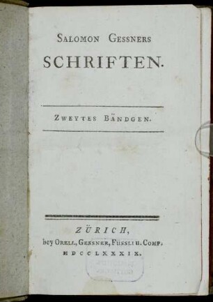 2: Salomon Gessners Schriften