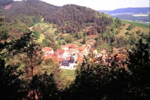 Blick auf den Ort von oben