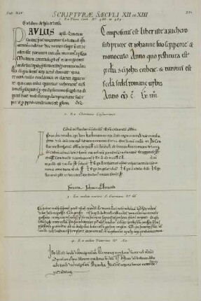 Tab. XIV. Scripturae Saeculi XII & XIII