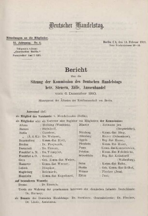 51. Jahrg. Nr. 4., ... den 16. Februar 1911
