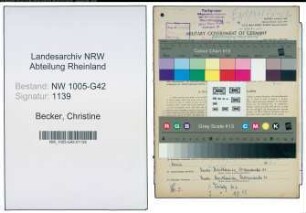 Entnazifizierung Christine Becker , geb. 01.09.1903 (Geschaeftsinhaberin)
