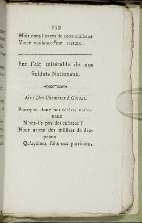 Sur l'air misérable de nos Soldats Nationaux.