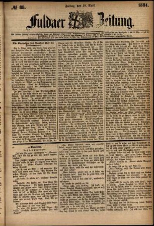 Ausgabe vom Freitag, den 18. April 1884.