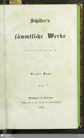 4: Schiller's sämmtliche Werke : mit Stahlstichen