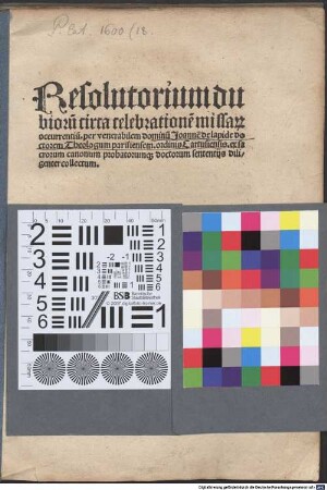 Resolutorium dubioru[m] circa celebratione[m] missar[um] occurrentiu[m]
